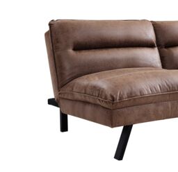Home Detail Edmonton Air Leather Sofa Bed With Padded Cushions & Black Legs in Dark Brown - thumbnail 4