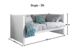 Time4sleep Hampton Single Day Bed in White - thumbnail 4