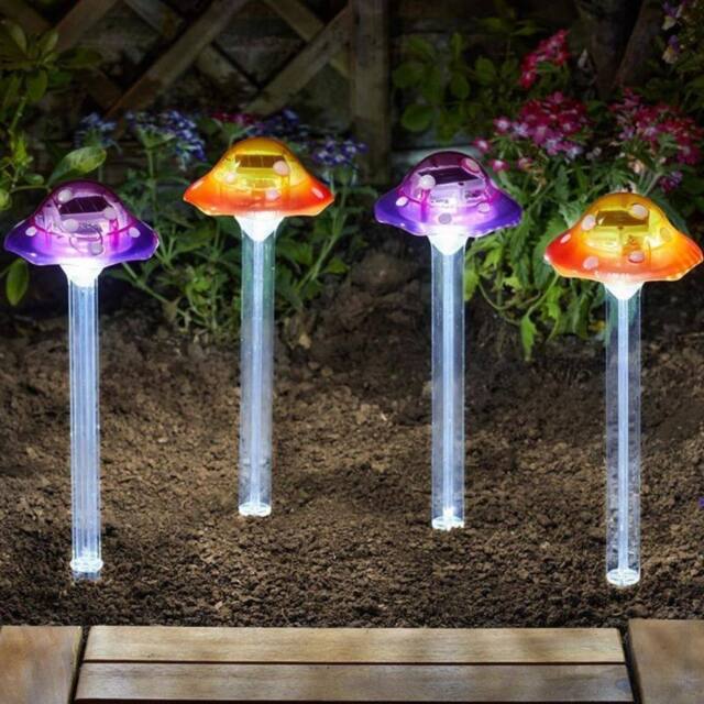 Marco Paul 4pc Solar Mushroom Garden Stake Light Set - image 1