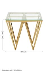 Orsina Sleek Gold Finish Spike Legs End Table, Durable Wide Side Table, Unique Design Livingroom Side Table - thumbnail 5