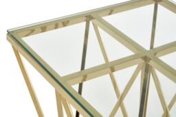 Orsina Sleek Gold Finish Spike Legs End Table, Durable Wide Side Table, Unique Design Livingroom Side Table - thumbnail 3
