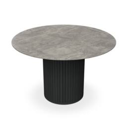 More4Homes Arlo Concrete Table Top W Black Legs + Nova Velvet Dining Chair Set Of 6 in Grey - thumbnail 2