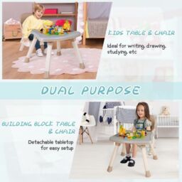 Costway 6-in-1 Baby High Chair Infant Feeding Chair Kids Stool with Removable Tray & Cushion in Light Brown - thumbnail 8