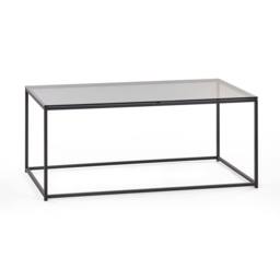 Cheshire Stirling Coffee Table in Smoked Glass & Black - thumbnail 1