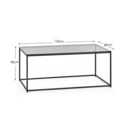 Cheshire Stirling Coffee Table in Smoked Glass & Black - thumbnail 4
