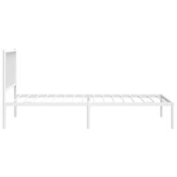 Berkfield Home Metal Bed Frame with Headboard White 75x190 cm Small Single - thumbnail 6