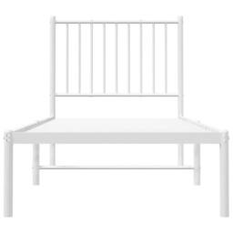 Berkfield Home Metal Bed Frame with Headboard White 75x190 cm Small Single - thumbnail 5