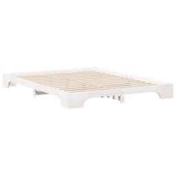 Berkfield Home Stylish Floor Bed Frame with Storage White 160 x 210 cm Wood - thumbnail 7
