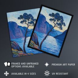 "Artery8 Lone Tree on Loch Ness Scottish Highlands Lake Framed Art Print in Blue - Size: W12"" x H16""" - thumbnail 2