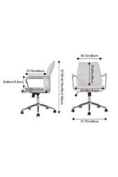 Living and Home Swivel & Height Adjustable Office Chair Vanity Chair with High Back in White - thumbnail 9