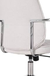 Living and Home Swivel & Height Adjustable Office Chair Vanity Chair with High Back in White - thumbnail 7