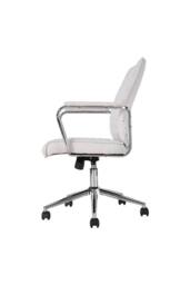 Living and Home Swivel & Height Adjustable Office Chair Vanity Chair with High Back in White - thumbnail 4