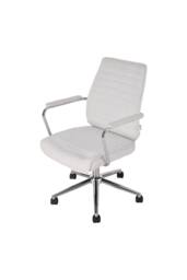 Living and Home Swivel & Height Adjustable Office Chair Vanity Chair with High Back in White - thumbnail 3