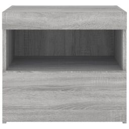 Berkfield Home Bedside Cabinet with LED Lights Grey Sonoma 50x40x45 cm - Size: 50 x 40 x 45 cm - thumbnail 8