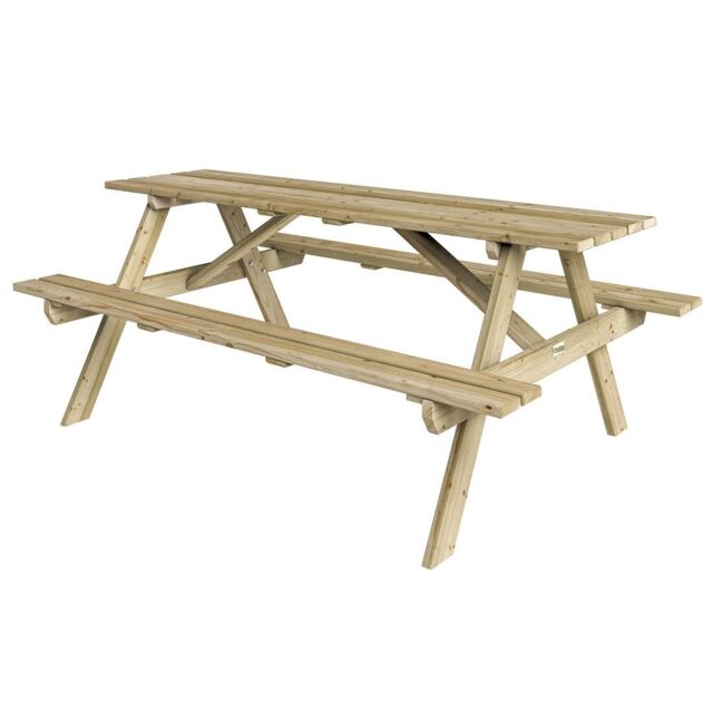 Rowlinsons 6 Feet Traditional Outdoor 8 Seater Picnic Table, L120 x W180 x H71 cm in Brown - image 1