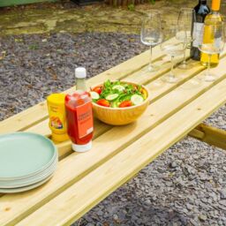 Rowlinsons 6 Feet Traditional Outdoor 8 Seater Picnic Table, L120 x W180 x H71 cm in Brown - thumbnail 5