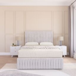 "Sloomy Madison Divan Bed Base 2 Drawers 12"" Footboard & 26"" Strutted Headboard in Silver - Size: King" - thumbnail 2
