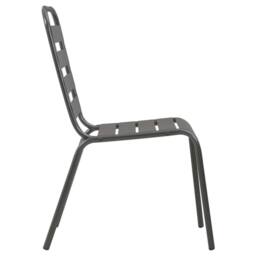 Berkfield Home Outdoor Chairs 4 pcs Slatted Design Steel Dark Grey - thumbnail 4