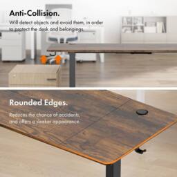 VonHaus Large Home Office Electric Standing Desk with USB-C Charging in Walnut - thumbnail 6