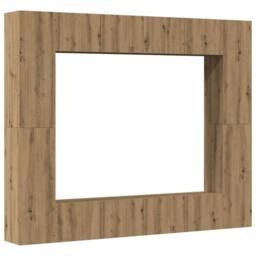 Berkfield Home Wall Mounted TV cabinets 8 pcs Artisan Oak Engineered Wood in Brown - thumbnail 3