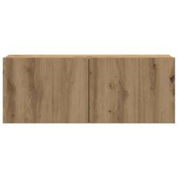 Berkfield Home Wall Mounted TV cabinets 8 pcs Artisan Oak Engineered Wood in Brown - thumbnail 7
