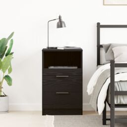 Berkfield Home Nightstand Black Oak 40x35x65 cm Made of Engineered Wood - Size: 40 x 35 x 65 cm - thumbnail 1