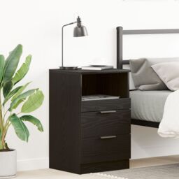 Berkfield Home Nightstand Black Oak 40x35x65 cm Made of Engineered Wood - Size: 40 x 35 x 65 cm - thumbnail 4