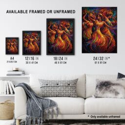 Artery8 Wall Art Print Latino Salsa Music Abstract South America Colourful Bright Bold Painting Rhythm Body Energy Theatre Arts Artwork Poster - thumbnail 3
