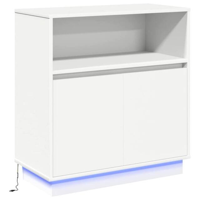 Berkfield Home Sideboard with LED White 71x34, 5x75 cm Engineered Wood - image 1