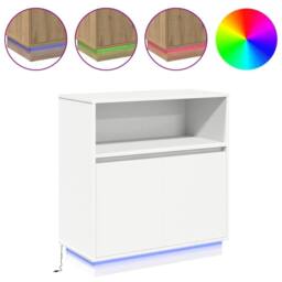Berkfield Home Sideboard with LED White 71x34, 5x75 cm Engineered Wood - thumbnail 4