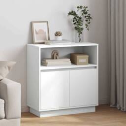 Berkfield Home Sideboard with LED White 71x34, 5x75 cm Engineered Wood - thumbnail 2