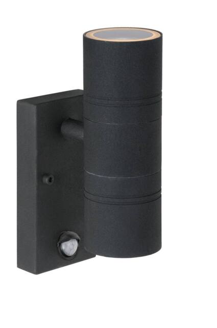 Lucide 'ARNE' Non Dimmable Adjustable Outdoor LED Up Down Wall Spotlight GU10 in Black - image 1