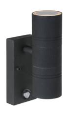 Lucide 'ARNE' Non Dimmable Adjustable Outdoor LED Up Down Wall Spotlight GU10 in Black - thumbnail 1