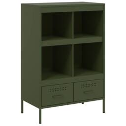 Berkfield Home Highboard Olive Green 68x39x101.5 cm Steel - thumbnail 3