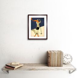 "Artery8 Wall Art Print St Croix Switzerland Alpine Ski Artwork Framed 9X7 Inch in Brown - Size: W7"" x H9""" - thumbnail 2