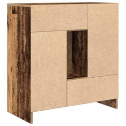 Berkfield Home Sideboard with Drawers & Doors Old Wood 70.5x34x74.5 cm in Brown - thumbnail 8