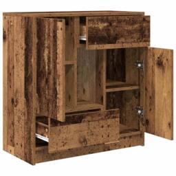 Berkfield Home Sideboard with Drawers & Doors Old Wood 70.5x34x74.5 cm in Brown - thumbnail 5