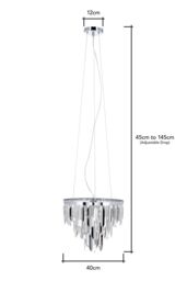 BHS Lighting Beekham Pendant Ceiling Light in Silver - thumbnail 5