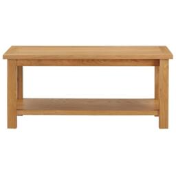 Berkfield Home Coffee Table 90x45x40 cm Solid Oak Wood in Brown - Size: 90 x 45 x 40 cm - thumbnail 2