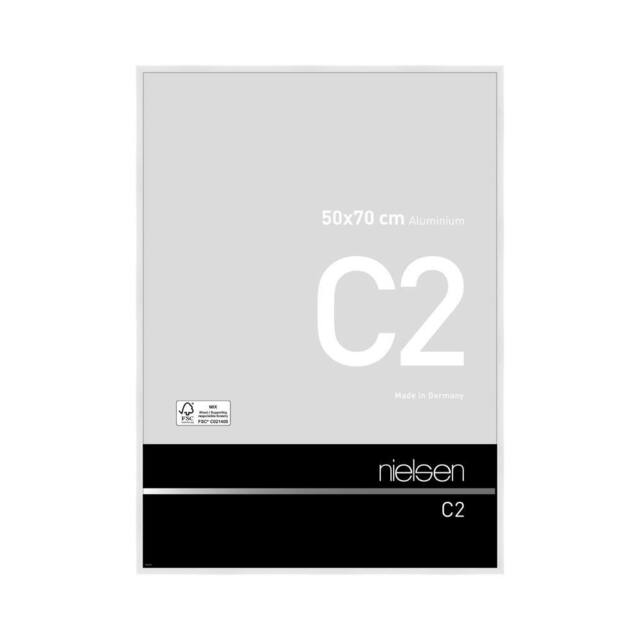 nielsen C2 Aluminium Picture Frame 50x70cm - Float Glass & Push/Turn Clips in White - Size: 50x70 cm - image 1