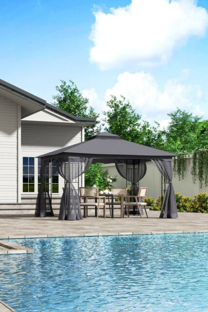 Garden Sanctuary Modern Outdoor Garden Gazebo Shade Canopy in Black - image 1