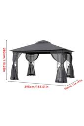 Garden Sanctuary Modern Outdoor Garden Gazebo Shade Canopy in Black - thumbnail 6