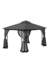 Garden Sanctuary Modern Outdoor Garden Gazebo Shade Canopy in Black - thumbnail 4