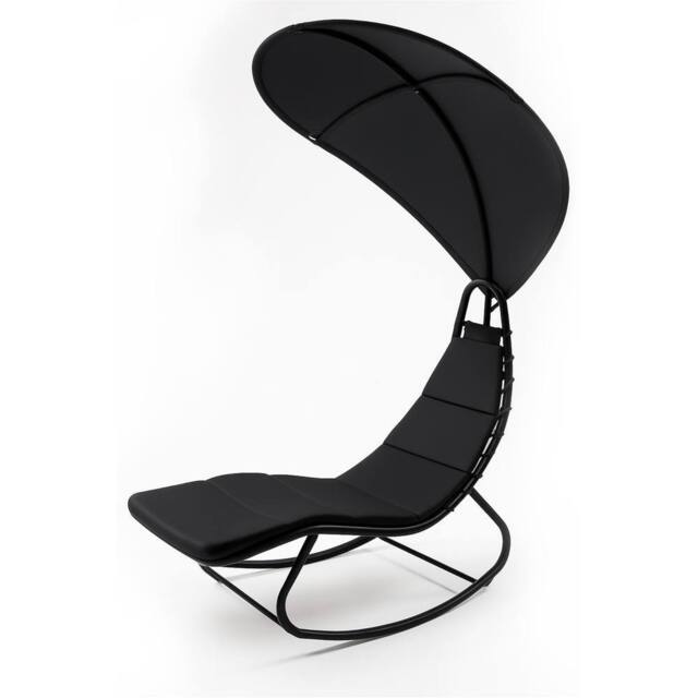 Keplin Heavy Duty Textoline Hammock Sun Lounger with Canopy, Black - Size: 1 Pack - image 1