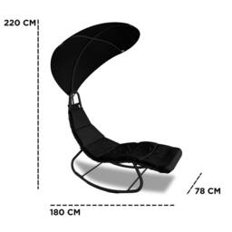 Keplin Heavy Duty Textoline Hammock Sun Lounger with Canopy, Black - Size: 1 Pack - thumbnail 8