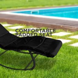 Keplin Heavy Duty Textoline Hammock Sun Lounger with Canopy, Black - Size: 1 Pack - thumbnail 6