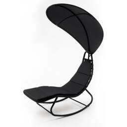 Keplin Heavy Duty Textoline Hammock Sun Lounger with Canopy, Black - Size: 1 Pack - thumbnail 1