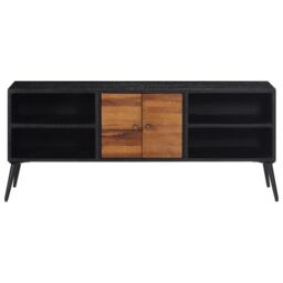 Berkfield Home TV Cabinet 112x31x45 cm Solid Reclaimed Teak in Brown - Size: 112 x 31 x 45 cm - thumbnail 3