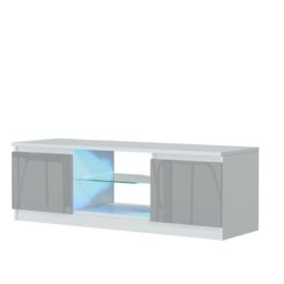 Creative Furniture Aura TV Unit 120cm - A Compact & Contemporary Cabinet with Gloss Doors & LED Lights in Grey - thumbnail 5