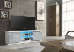 Creative Furniture Aura TV Unit 120cm - A Compact & Contemporary Cabinet with Gloss Doors & LED Lights in Grey - thumbnail 4